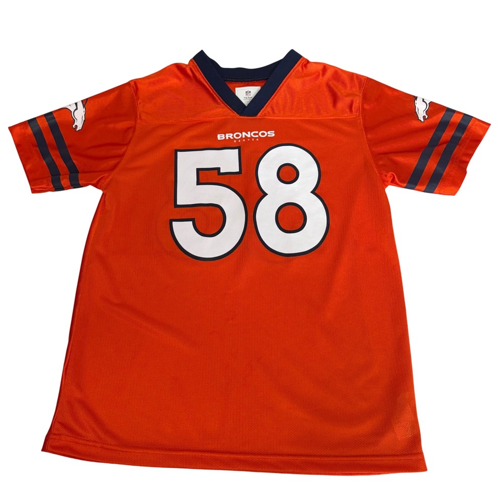 NFL Team Apparel Denver Broncos Von Miller 58 Youth XL 16/18 Jersey Orange Mesh